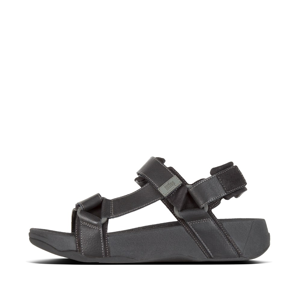 Fitflop Mens Sandals - Ryker Back-strap - Black - 924-PHCSGU